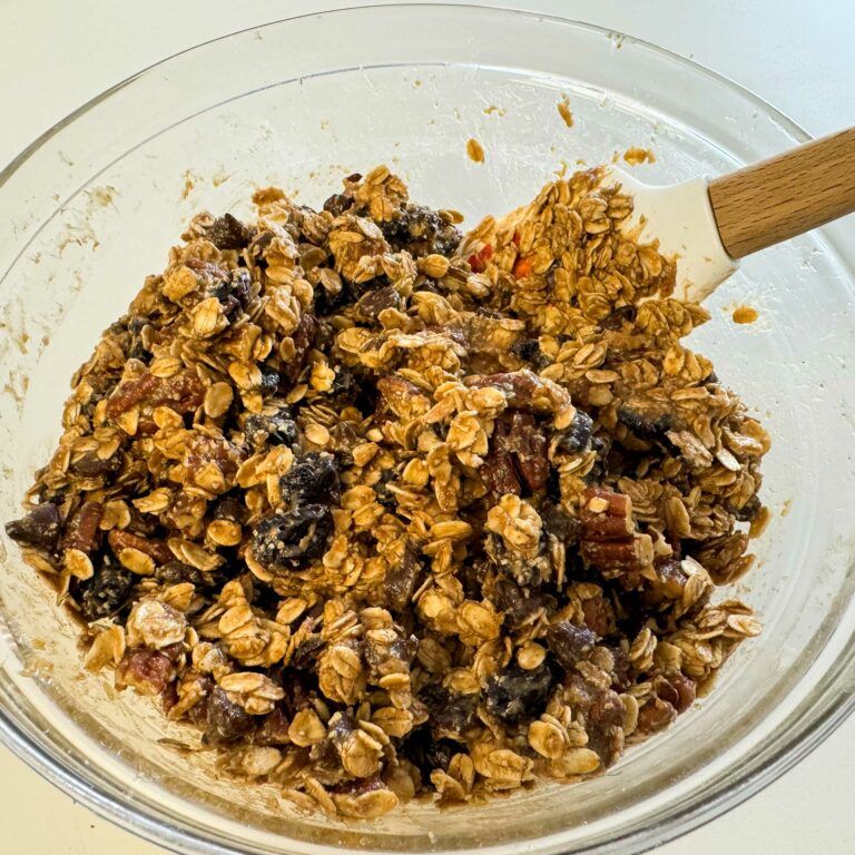 cookie mixture mixed in bowl.
