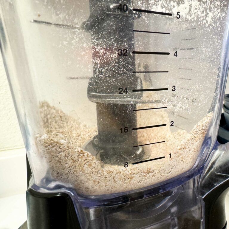 oat meal flour in blender.