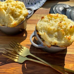 Baked ground turkey shepherd's pie.