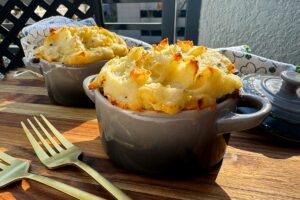 Baked ground turkey shepherd's pie.