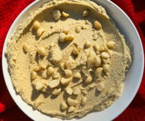 bowl of macadamia nut hummus