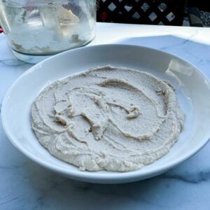 bean dip in shallow bowl.