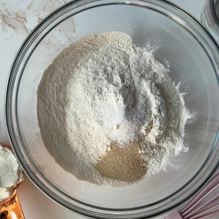 ingredients for pizza dough.
