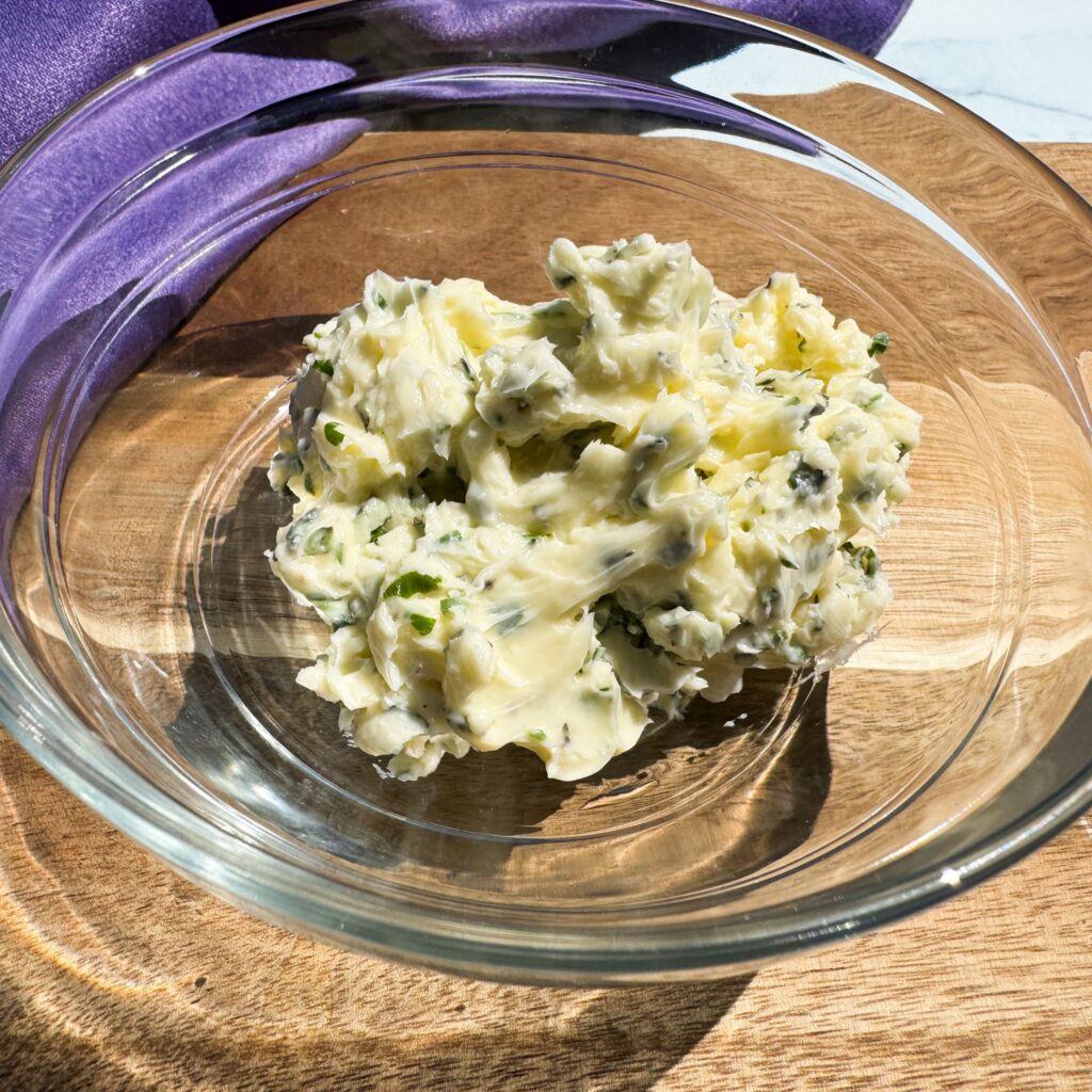 bowl of herb butter.