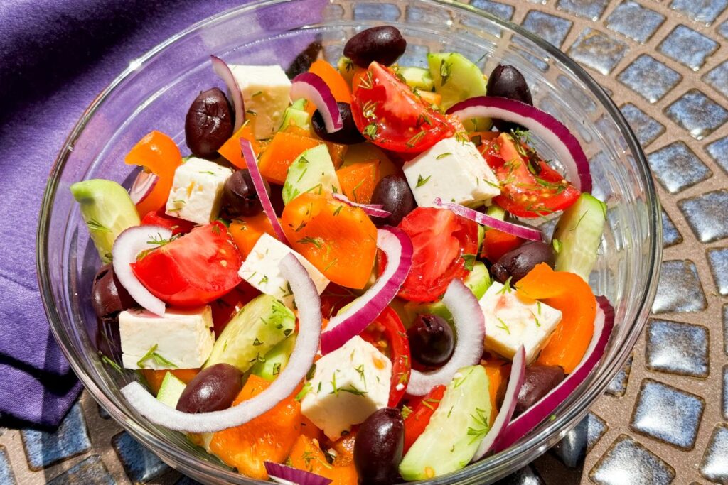 bowl of Village Greek Salad.