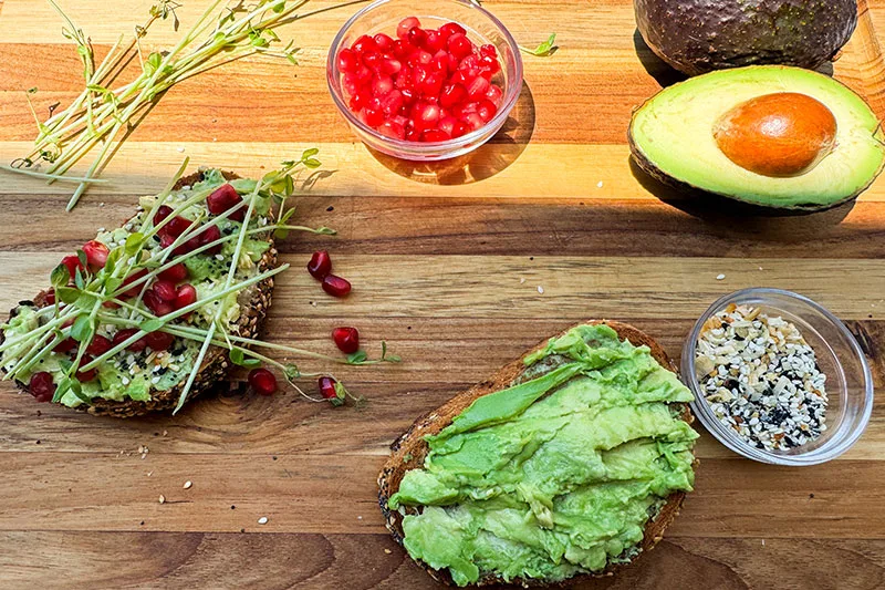 ingredients for avocado toast.