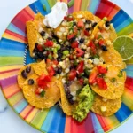 platter of healthier black bean nachos.