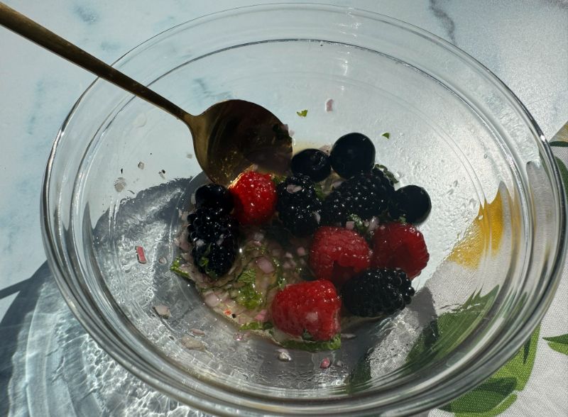 vinaigrette with berries.