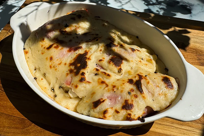 belgian endive and ham gratin (endives au jambon).