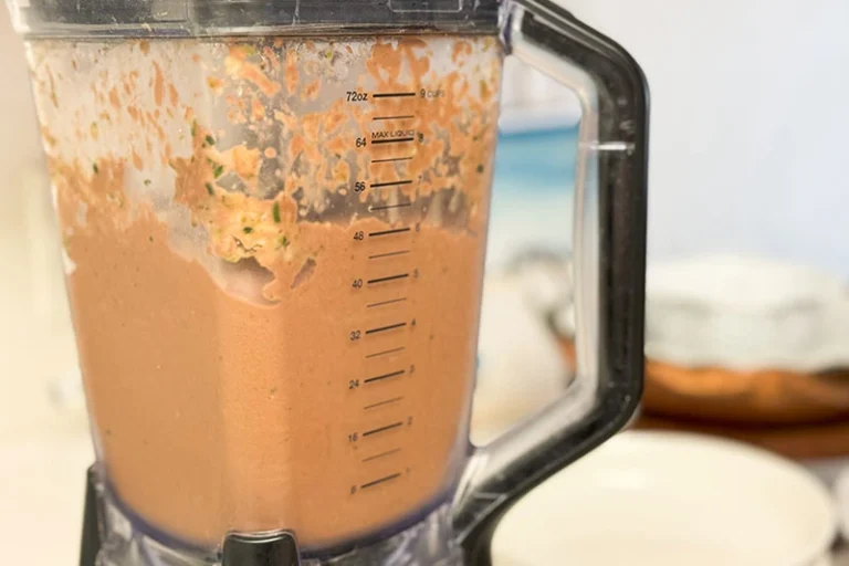 chocolate nice cream being whipped in blender.