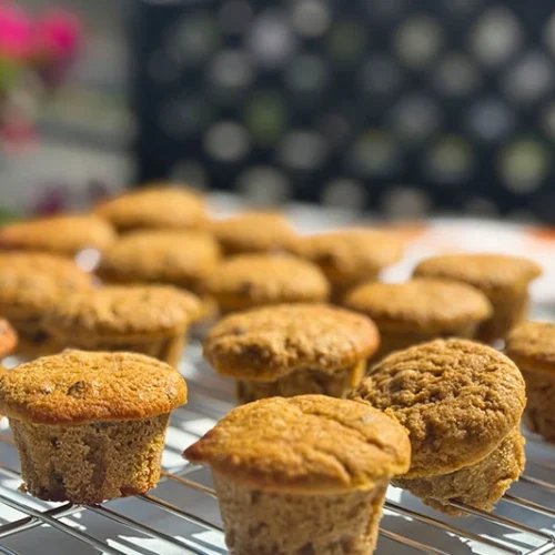 muffins on a rack.