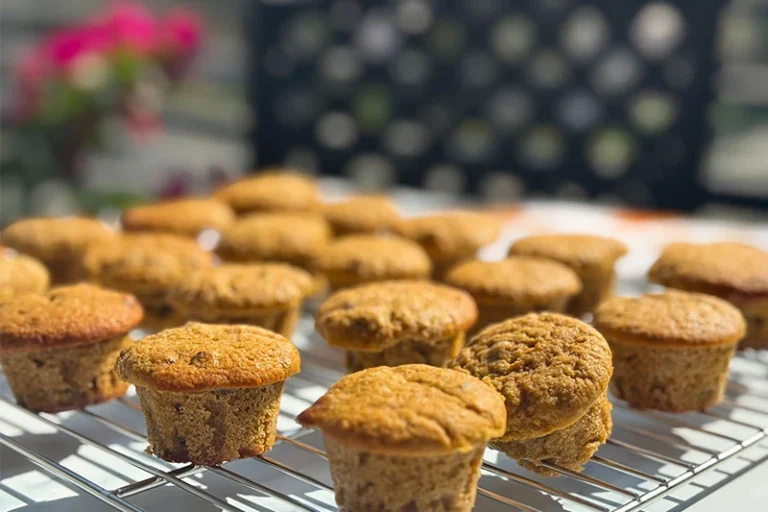 muffins on a rack.