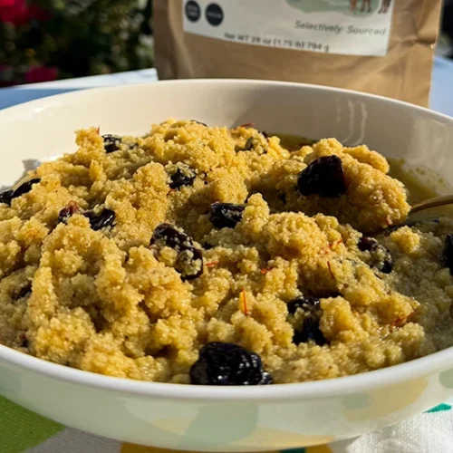 bowl of Moroccan fonio.