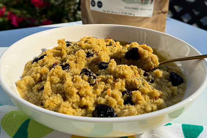 bowl of Moroccan fonio.