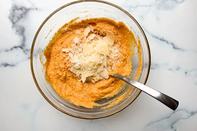 mixed pumpkin ricotta filling with Parmesan cheese.