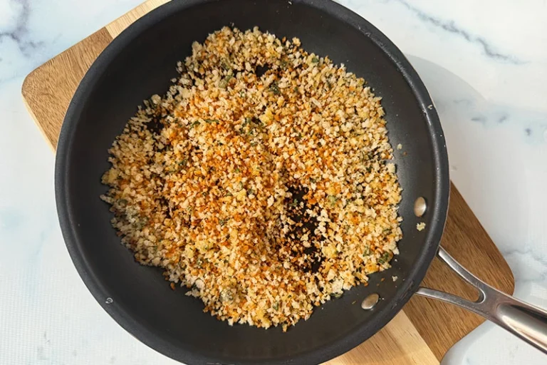 panko browning in skillet.