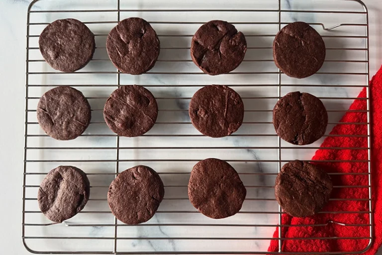 baked cookies on a rack.