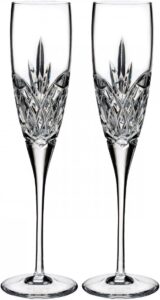 crystal flutes.