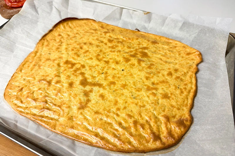baked cottage cheese flatbread.