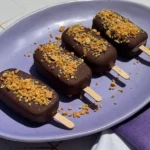 chocolate covered peanut butter and banana frozen yogurt bars.