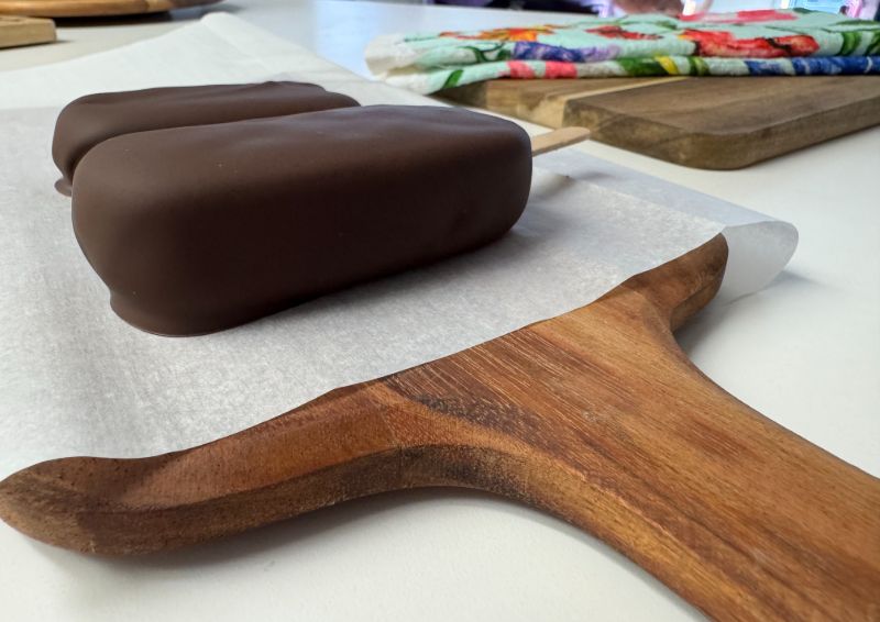 chocolate dipped frozen greek yogurt bars.