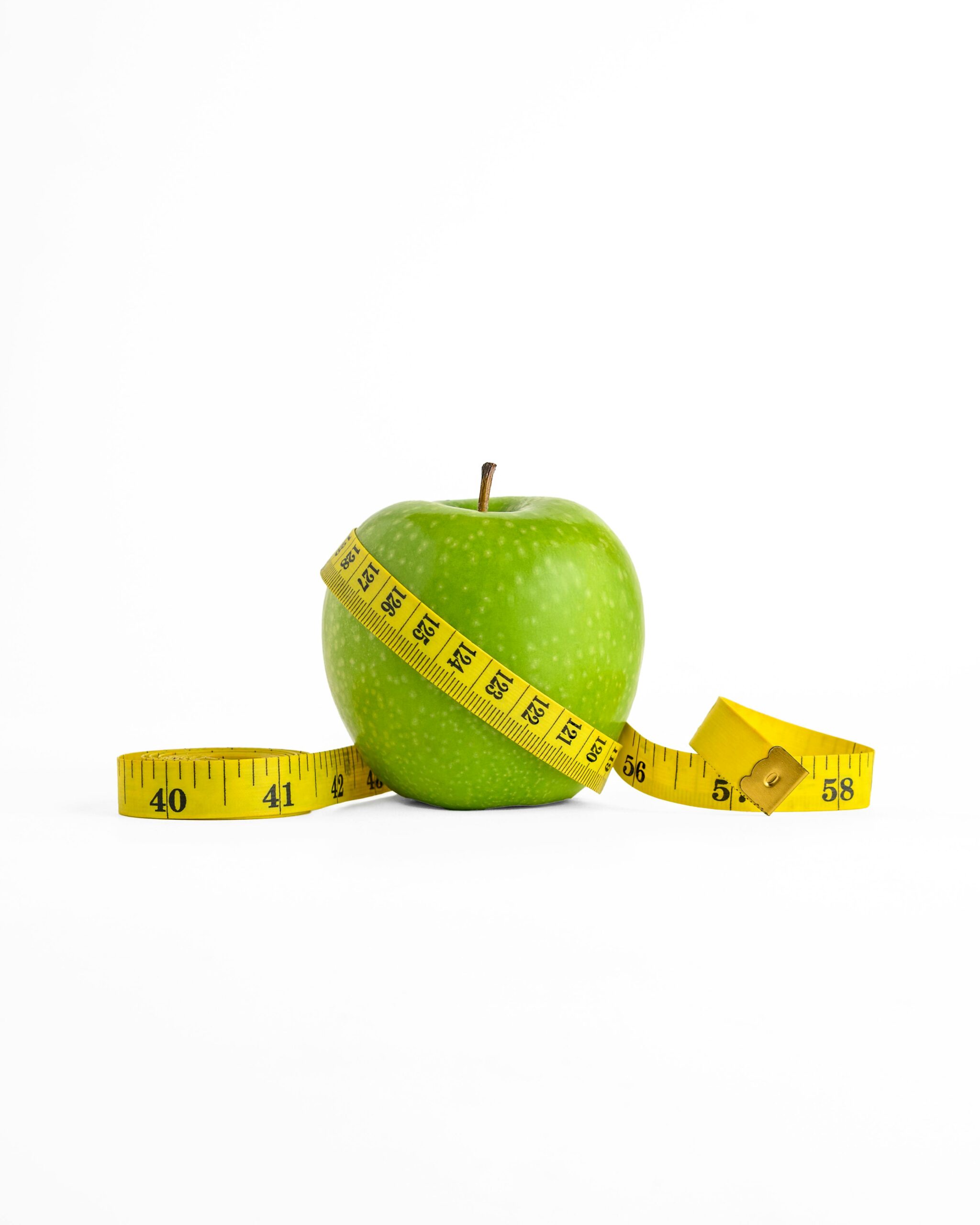 apple and measuring tape.