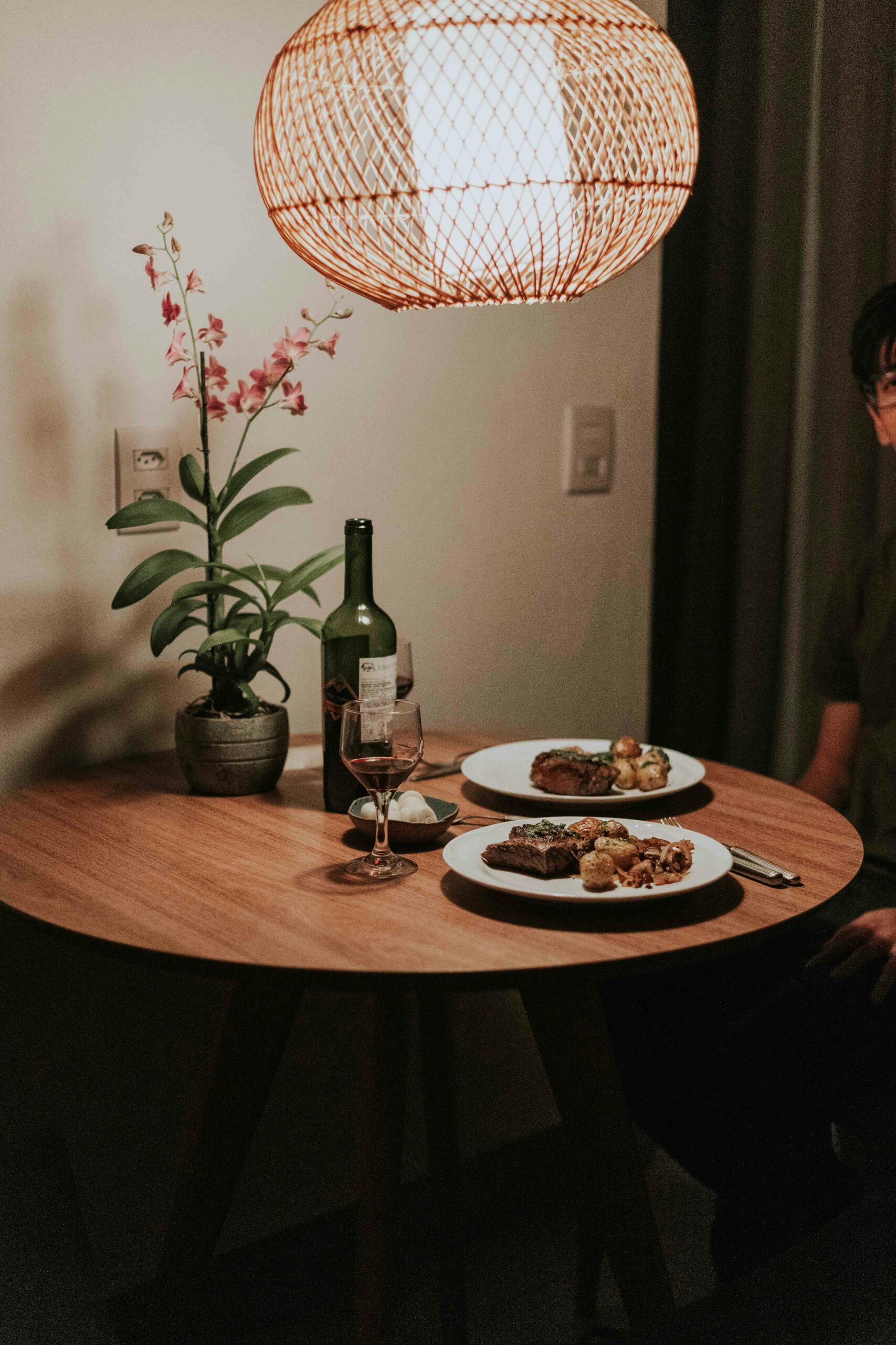 table setting for two.