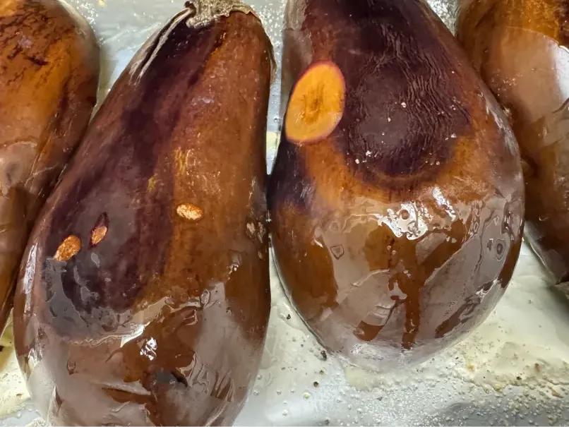 roasting eggplant.