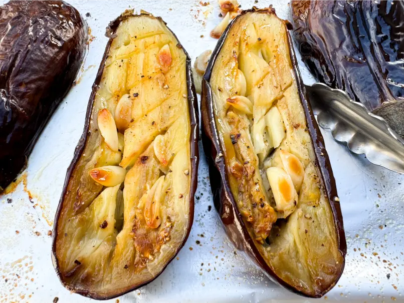 roasted eggplant with garlic.
