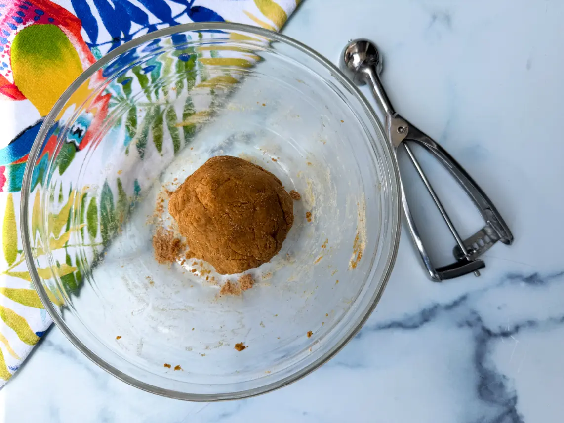 ball of dough in bowl.