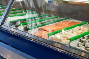 seafood display.