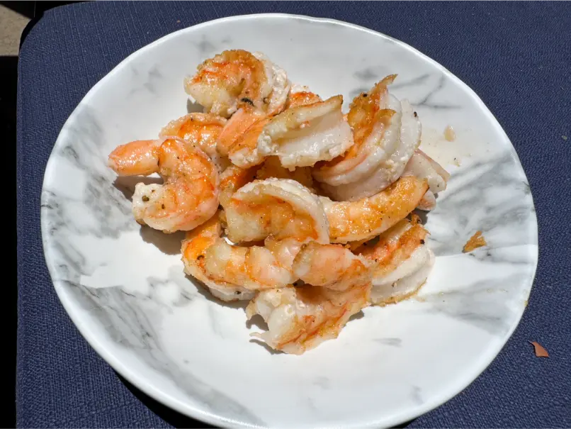 cooked shrimp.