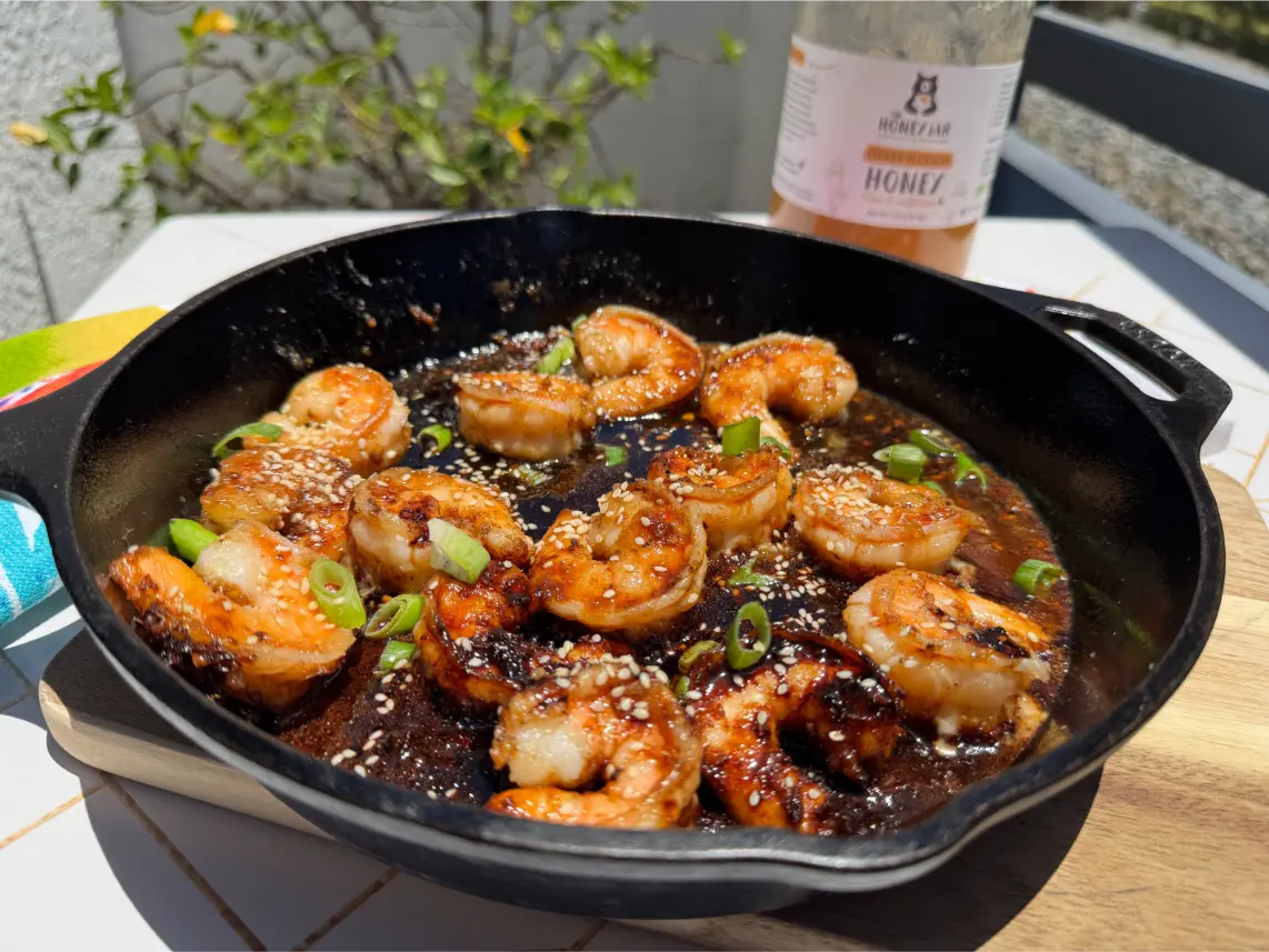 honey garlic shrimp for two.