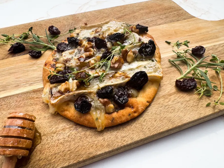 Cherry, Brie, Honey & Walnut Flatbread.