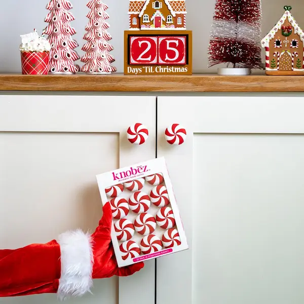 Red Peppermint Decorative Knob Covers.