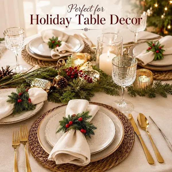 12 Piece Wreath Napkin Rings