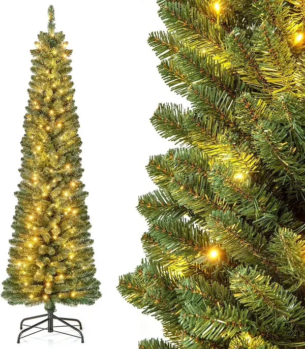 6ft Slim Tree, Lighted - For Small Spaces